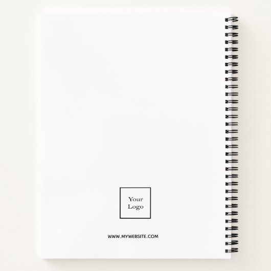 Carnet Logo blanc noir monogramme initiales affaires (Dos)