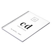 Carnet Logo blanc noir monogramme initiales entreprise (Côté gauche)