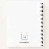 Carnet Logo blanc noir monogramme initiales entreprise (Dos)
