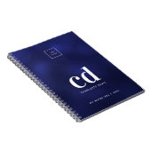 Carnet Logo bleu marine monogramme initial entreprise (Côté Droit)