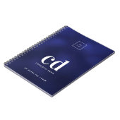Carnet Logo bleu marine monogramme initial entreprise (Côté gauche)