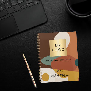 Carnet Logo Brown orange rétro motif