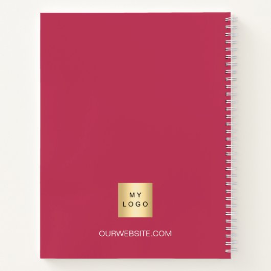 Carnet Logo commercial du script de nom rose magenta (Dos)