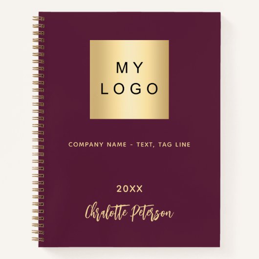 Carnet Logo commercial élégant monogramme violet (Devant)