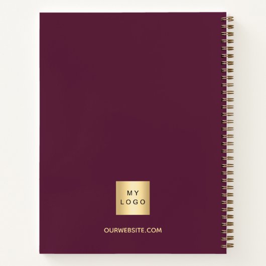 Carnet Logo commercial élégant monogramme violet (Dos)