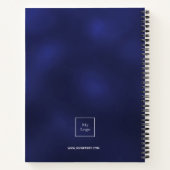 Carnet Logo commercial initial monogramme blanc bleu mari (Dos)