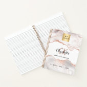 Carnet Logo d'agate or rose monogramme élégant entreprise (Intérieur)