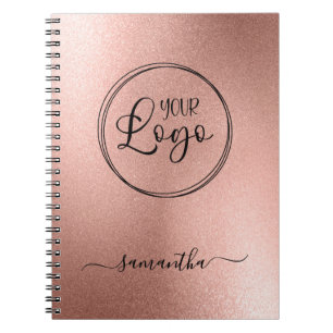 Carnet Logo d'apparence or Rose personnalisé