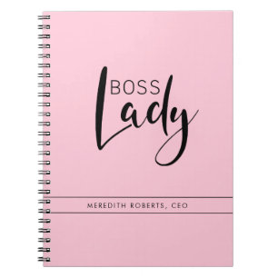 Carnet Logo de Dame Patronne Rose Pastel Personnalisé
