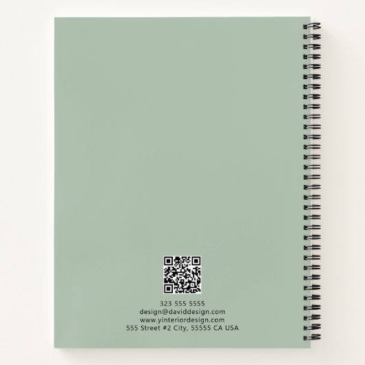 Carnet Logo de Design d'intérieur simple Black and Sage G (Dos)