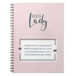 Carnet Logo de la patronne Citation motivationnelle Rose 