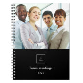 Carnet Logo de la photo d'entreprise noir blanc (Devant)