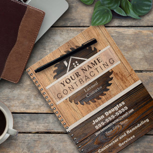 Carnet Logo de l'entrepreneur en tonalité de bois rustiqu
