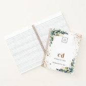 Carnet Logo de l'entreprise blanc avec feuillage d'eucaly (Intérieur)