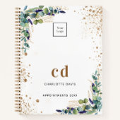 Carnet Logo de l'entreprise blanche de la verdure d'eucal (Devant)