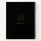 Carnet Logo de l'entreprise de monogramme d'or noir (Dos)