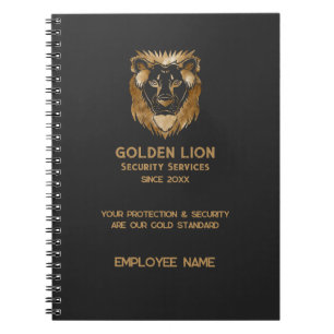 Carnet Logo de l'entreprise Lion Luxe Or Noir