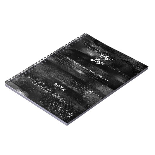 Carnet Logo de l'entreprise nom rustique noir (Côté gauche)