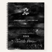 Carnet Logo de l'entreprise nom rustique noir (Devant)