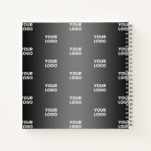 Carnet Logo de l'entreprise répétitif | Dégradé noir et g (Dos)