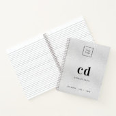 Carnet Logo de lettre initiale en monogramme argenté pour (Intérieur)