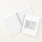 Carnet Logo de lettres initiales et nom gris minimal et m (Intérieur)
