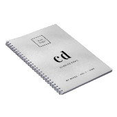 Carnet Logo de lettres initiales monogramme argenté pour  (Côté Droit)