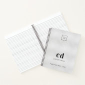 Carnet Logo de lettres majuscules monogramme argenté pour (Intérieur)
