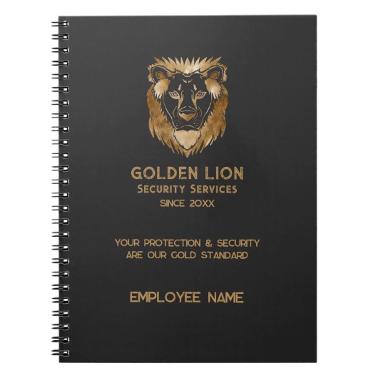 Carnet Logo de lion de luxe en or noir pour les entrepris (Devant)