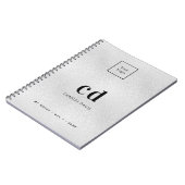 Carnet Logo de monogramme initial en argent pour entrepri (Côté gauche)
