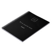 Carnet Logo de nom monogramme noir blanc entreprise (Côté gauche)