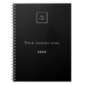 Carnet Logo de nom monogramme noir blanc entreprise (Devant)