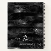 Carnet Logo de nom rustique noir pour entreprise (Dos)