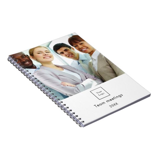 Carnet Logo de photo d'entreprise blanc équipe (Côté Droit)
