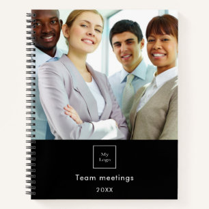 Carnet Logo de photo d'entreprise code QR noir et blanc d