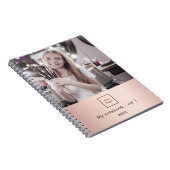 Carnet Logo de photo d'entreprise rose gold maquilleuse (Côté Droit)