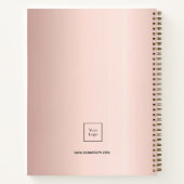 Carnet Logo de photo d'entreprise rose or maquilleuse (Dos)