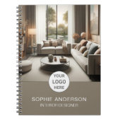 Carnet Logo de photographe designer d'intérieur taupe (Devant)