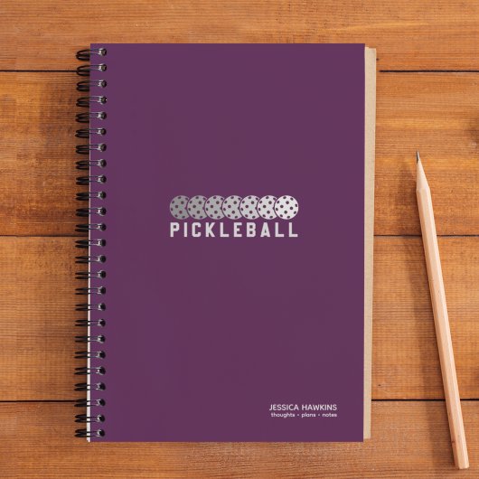 Carnet Logo de Pickleball violet profond Dégradé personne
