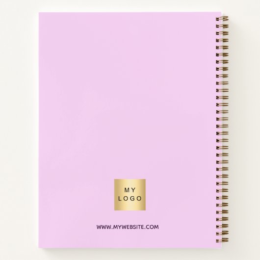 Carnet Logo de script de nom rose pour entreprise (Dos)