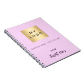 Carnet Logo de script de nom rose pour entreprise (Côté Droit)