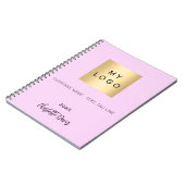 Carnet Logo de script de nom rose pour entreprise (Côté gauche)