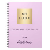 Carnet Logo de script de nom rose pour entreprise (Devant)