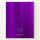 Carnet Logo de société à monogramme violet (Dos)