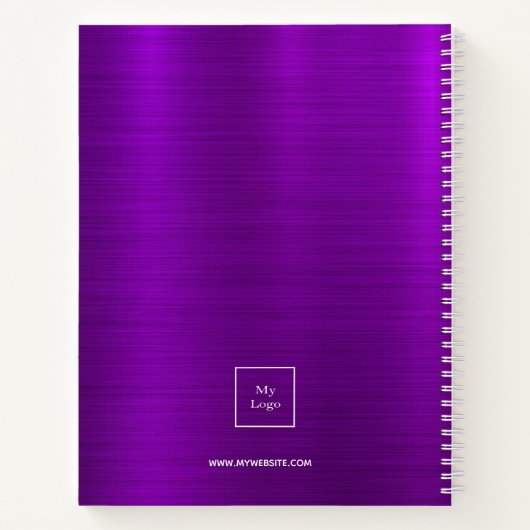 Carnet Logo de société à monogramme violet (Dos)
