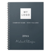 Carnet logo de société avec nom en écriture grise charbon (Devant)