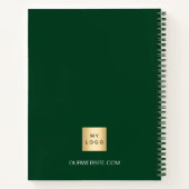 Carnet Logo de société avec nom en vert émeraude (Dos)