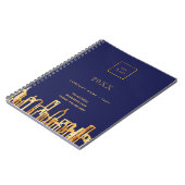 Carnet Logo de société de ligne d'horizon de ville en or  (Côté gauche)