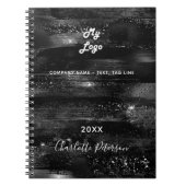 Carnet Logo de société de nom rustique noir (Devant)