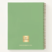 Carnet Logo de société de script de nom de vert sauge (Dos)